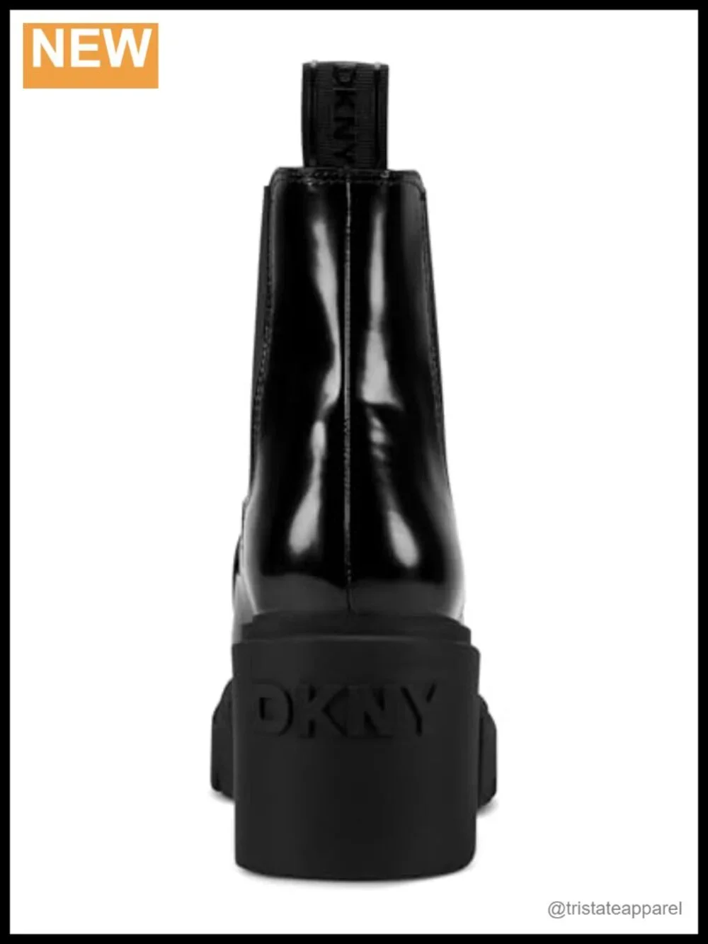 DKNY Tisbury Heeled Chelsea Boot Leather Block Heel Ankle Boot